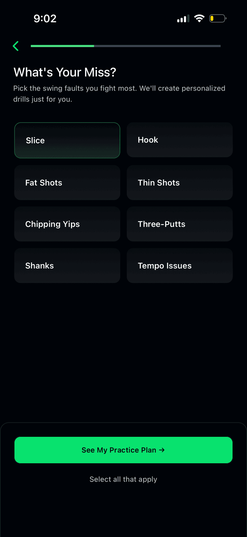 Diagnosis app screen